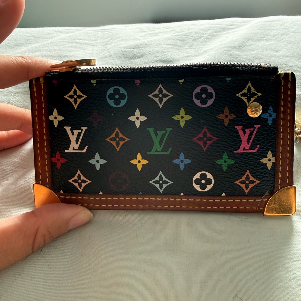 Louis Vuitton Black Multicolor Monogram Key Pouch Cles Pochette
